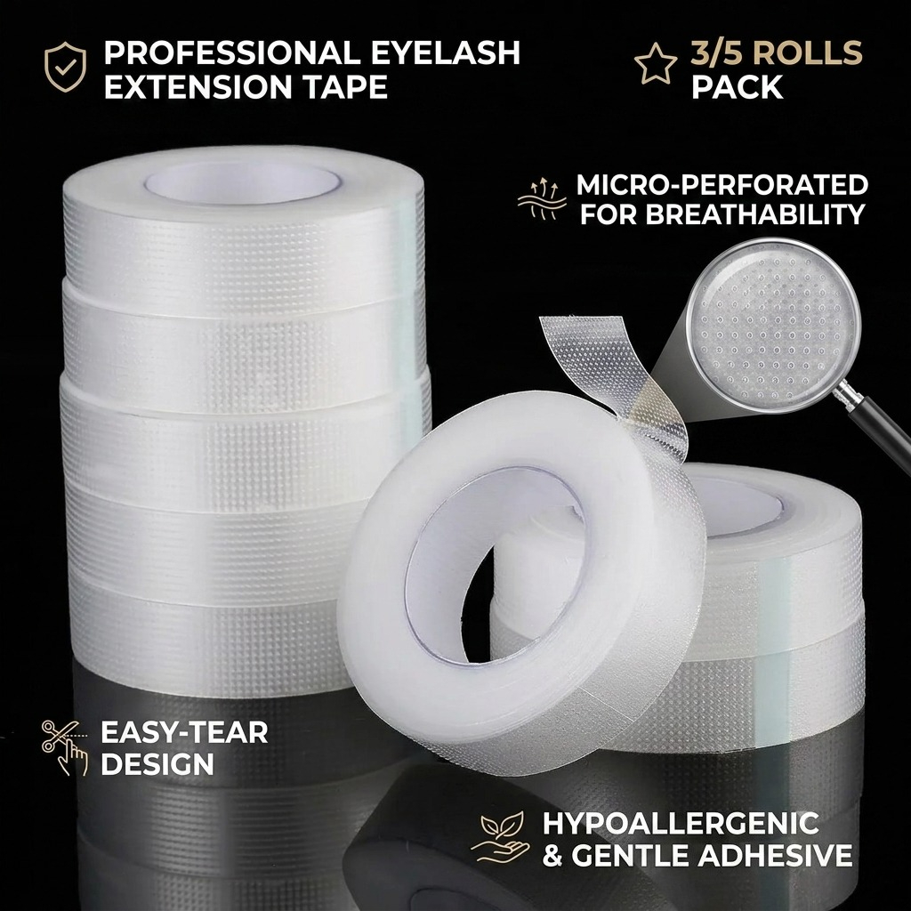 Tape Breathable Lash - 3/5 рулонов дышащей клейкой ленты из